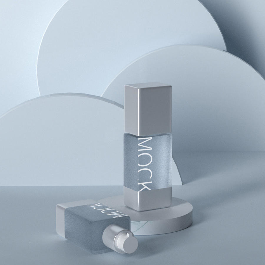 简约化妆品摆放场景样机