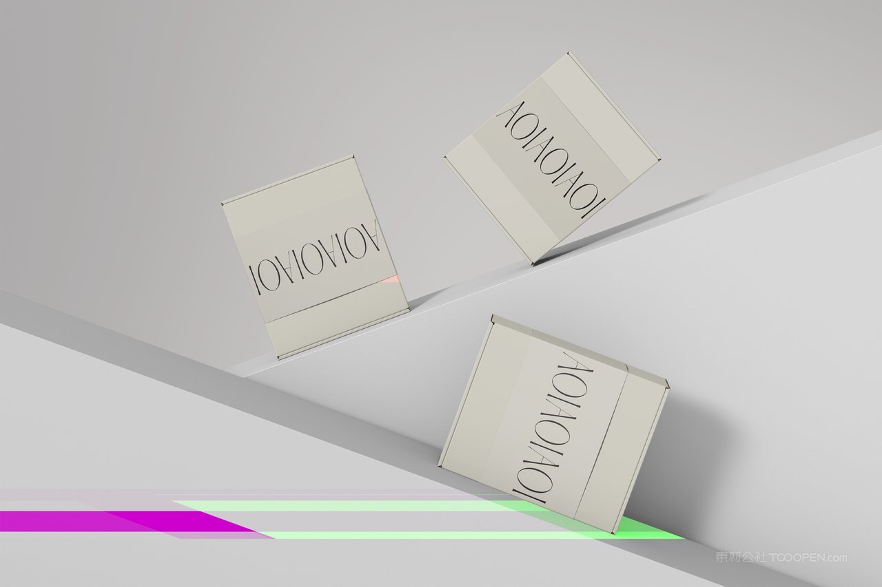 【2194期】英文字母飞机盒实拍包装盒样机  (17)