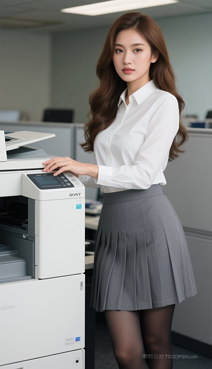 模特短裙美腿丝袜长腿美女制服