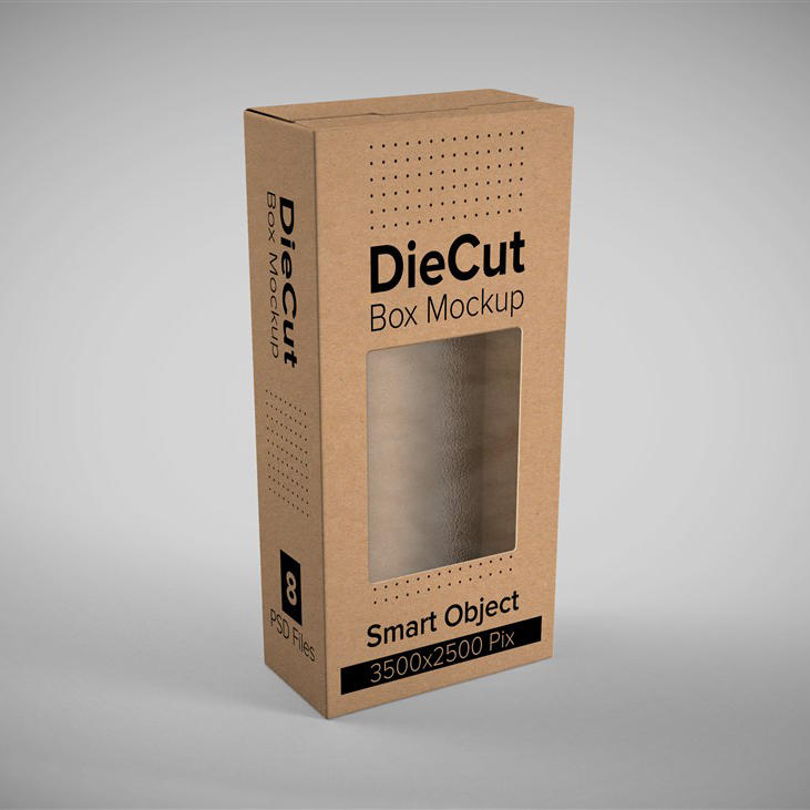 自定义缕空形状的纸盒包装展示样机