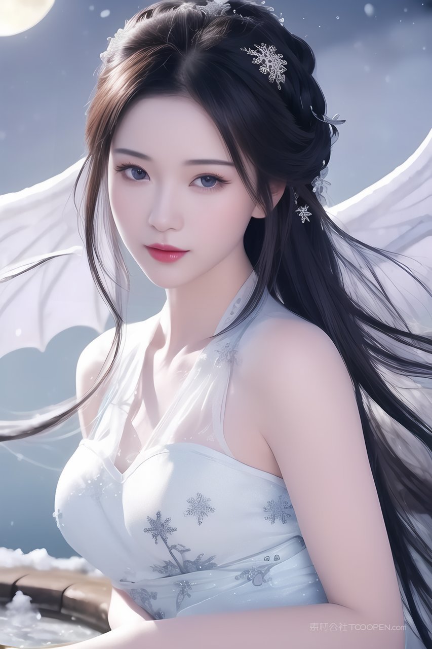 性感乌黑长发美女ai智造壁纸