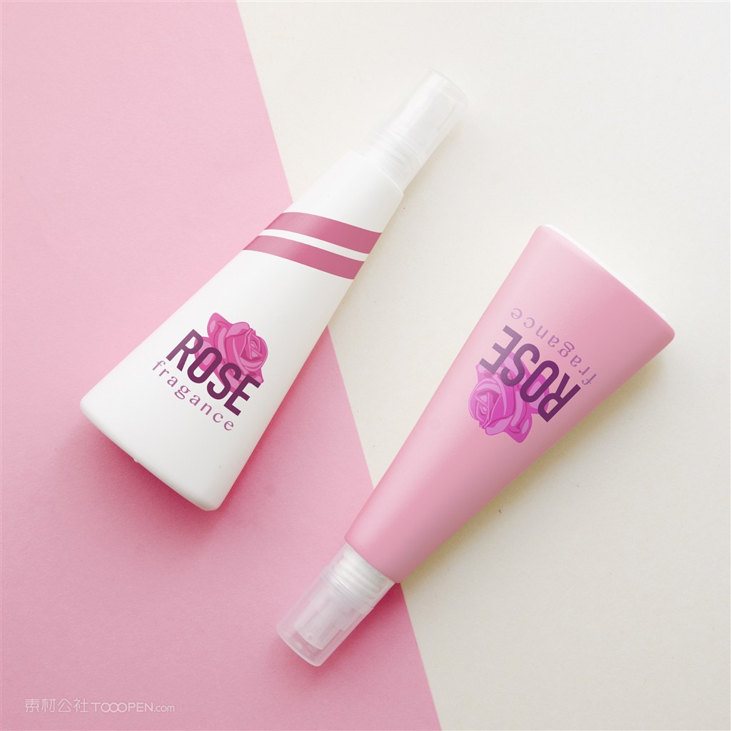 红白两色香水瓶包装样机