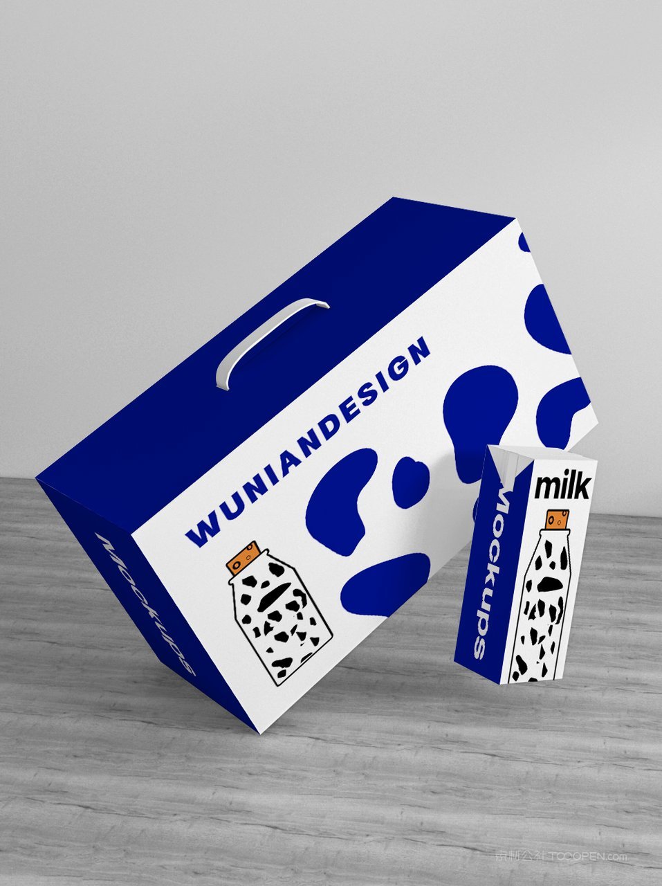 手提礼盒包装样机素材