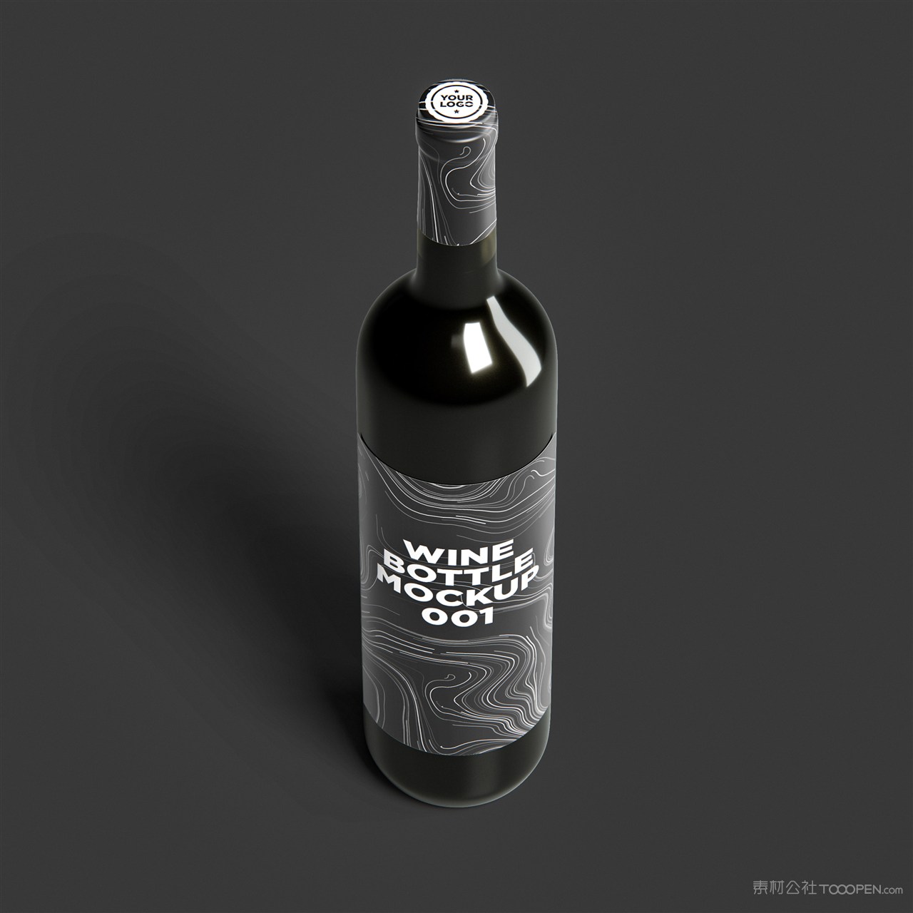 红酒包装贴图样机