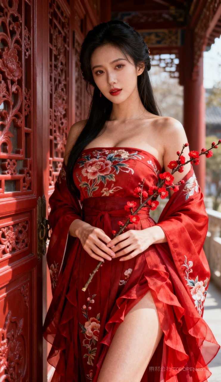 汉服大胸古风少女性感妩媚国风美艳美女