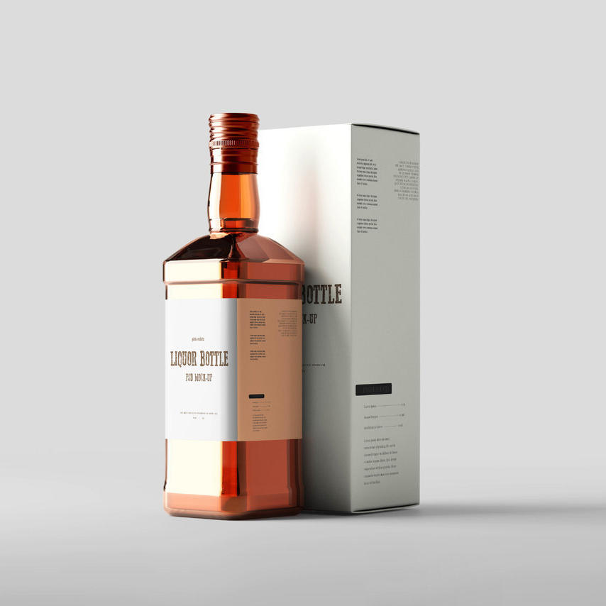 方形酒瓶品牌标签样机