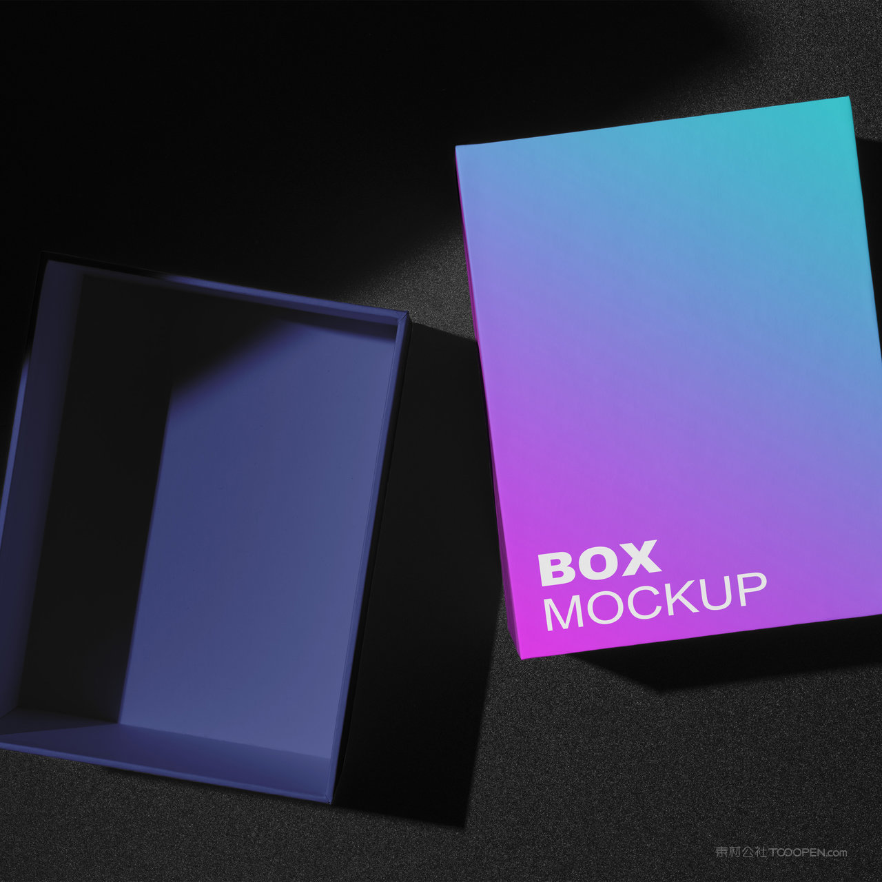 黑色背景包装盒纸盒贴图样机