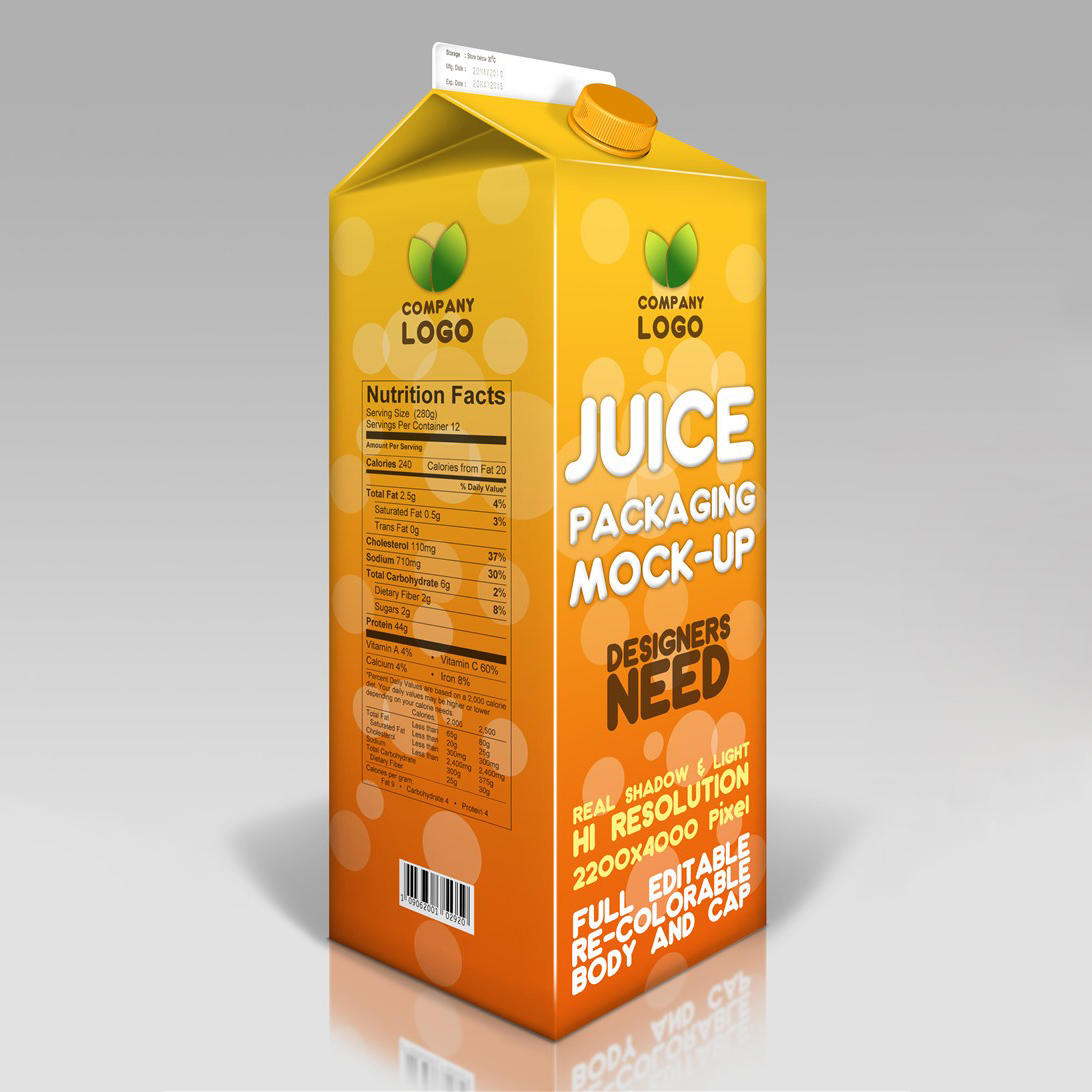 利乐牛奶果汁饮料包装样机