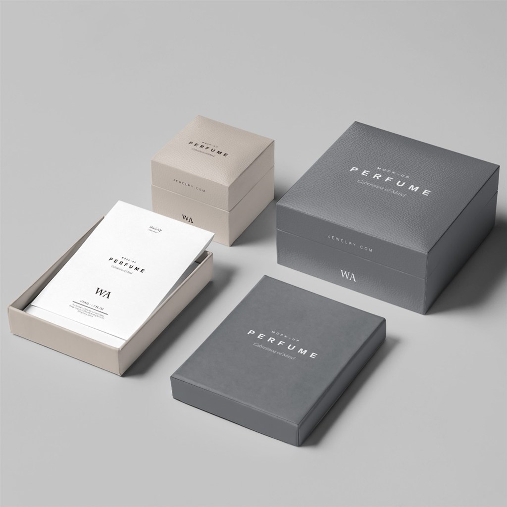 奢侈品珠宝首饰包装盒样机模板贴图