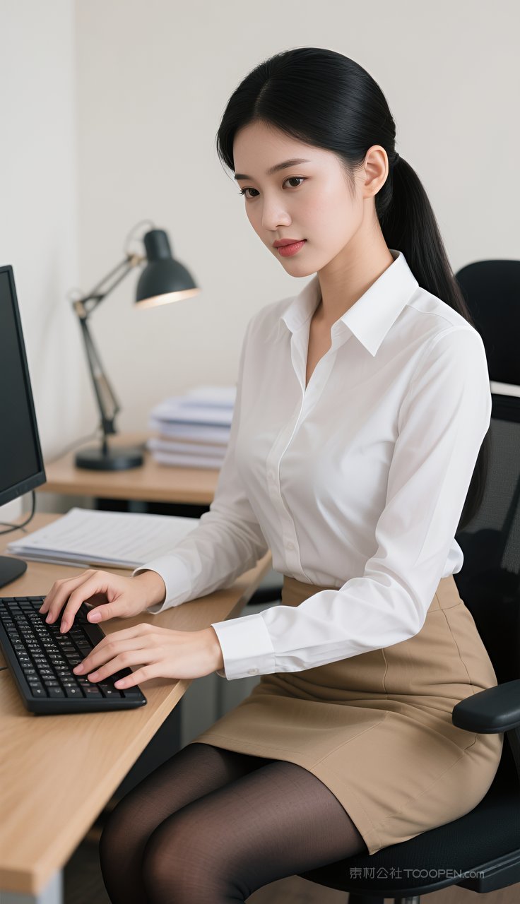 美女模特丝袜短裙长腿制服美腿少女