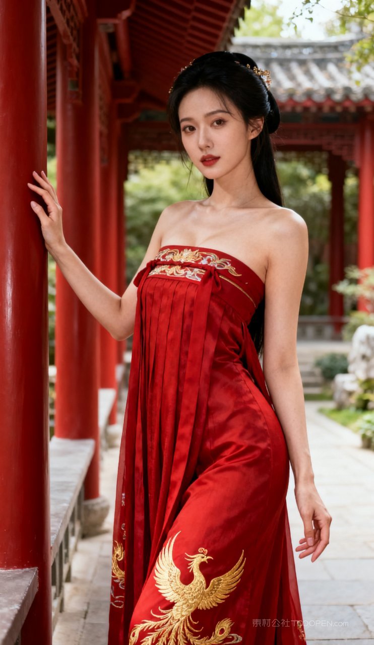 写真汉服性感古风美女美艳女性丰腴