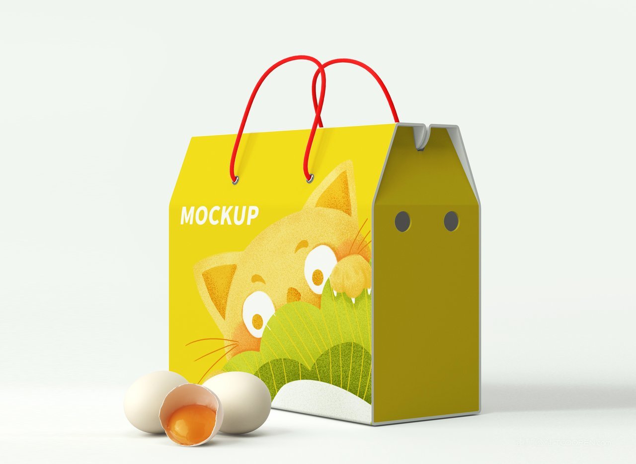 手提礼盒包装样机素材