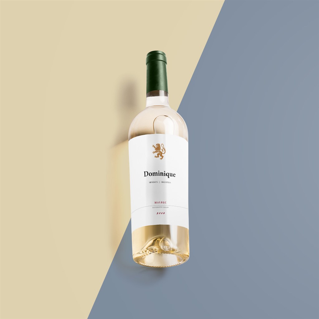 有机食品之白葡萄酒瓶样机模板