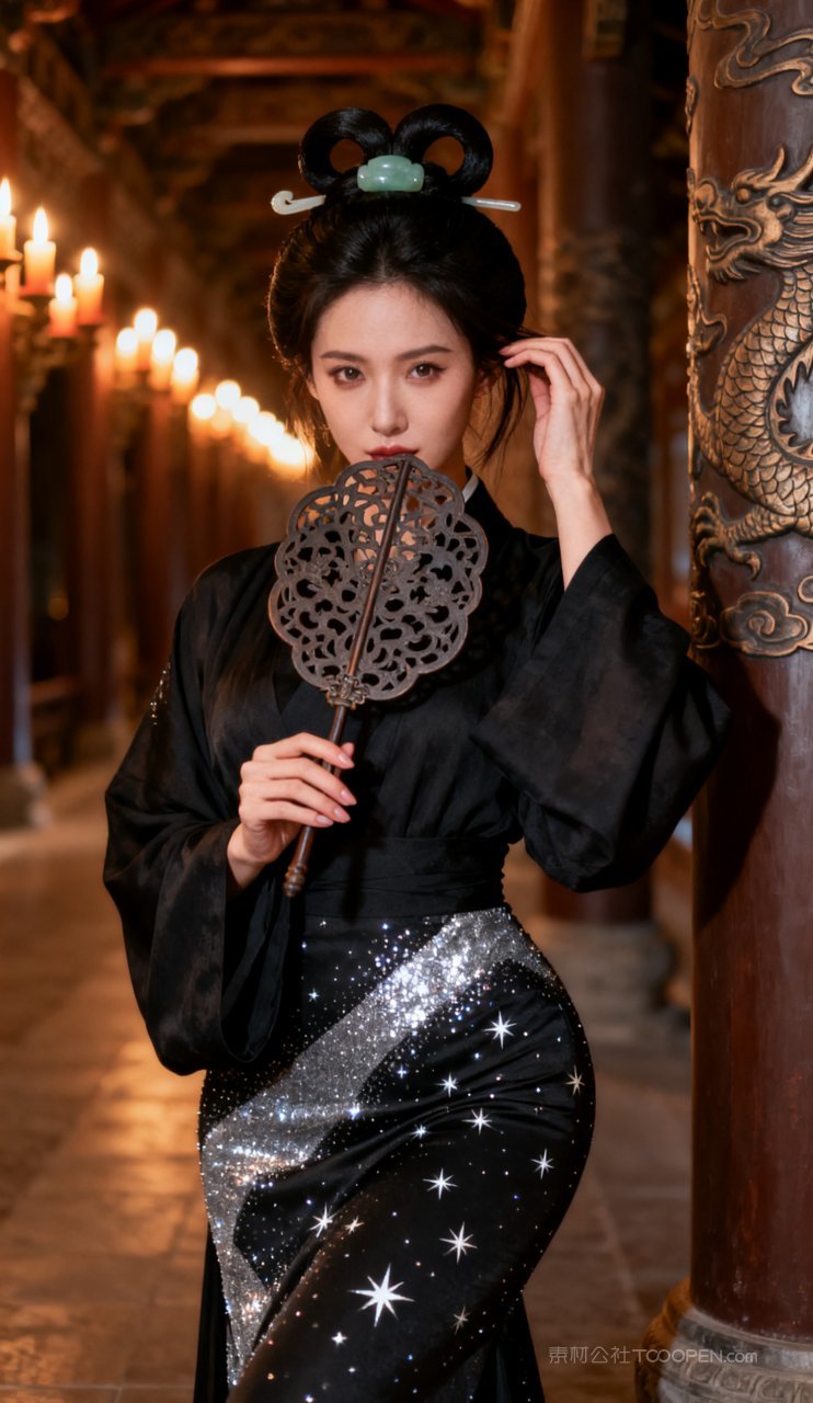 女性美艳性感古风丰腴美女汉服