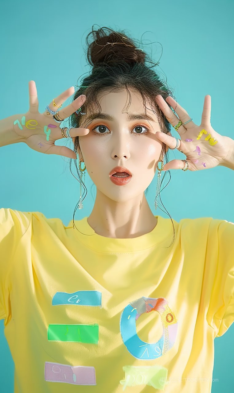 盛装彩妆青春活力美女女性美容气质