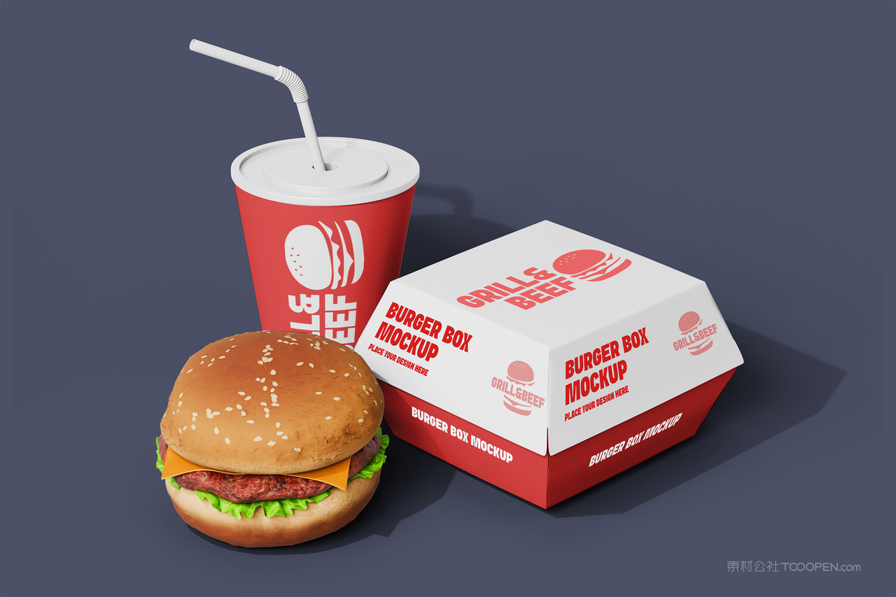 快餐汉堡包装样机