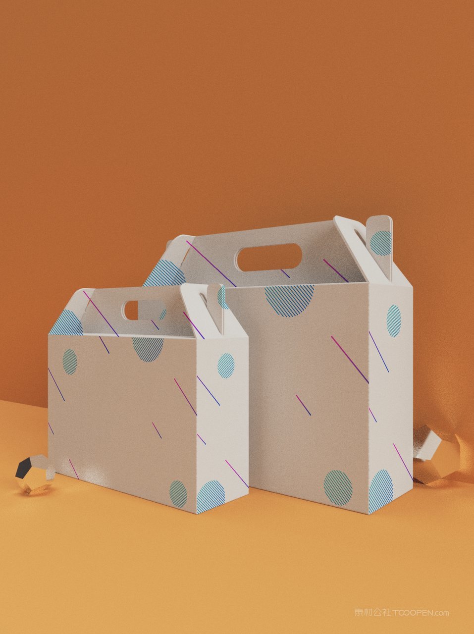 手提礼盒包装样机素材
