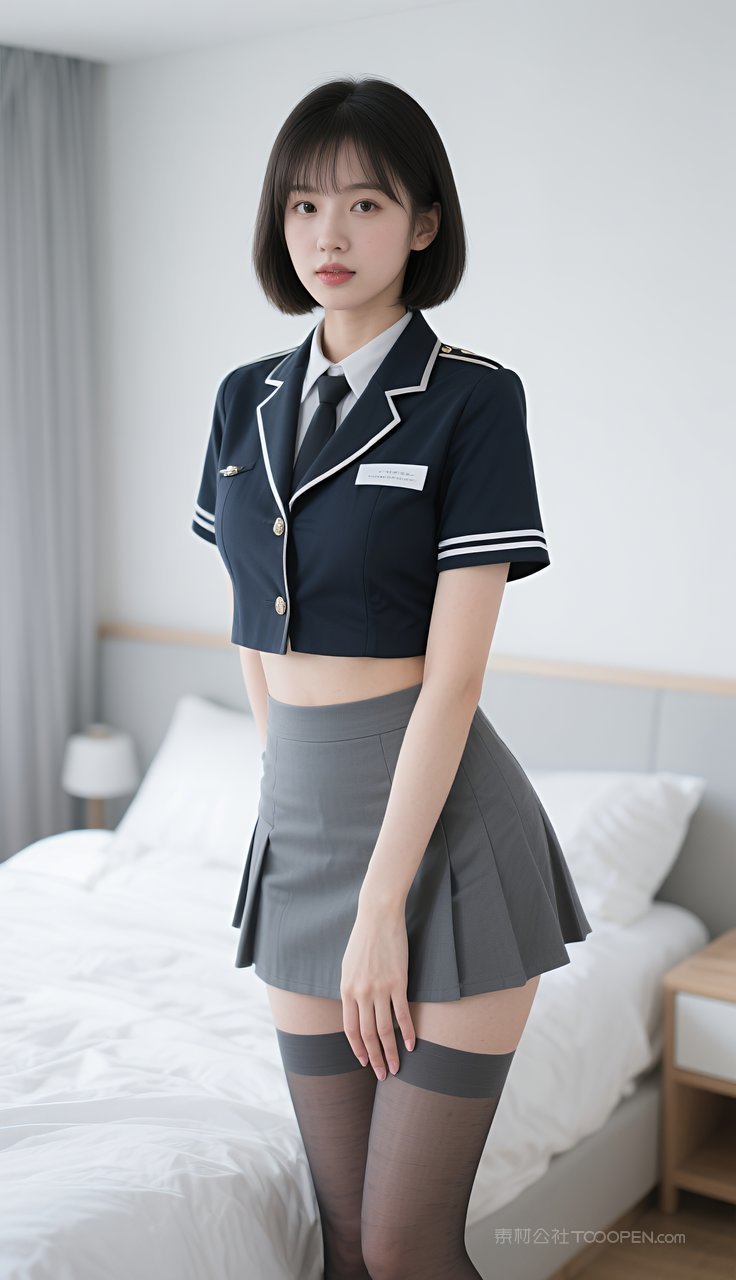 模特短裙丝袜制服长腿美女