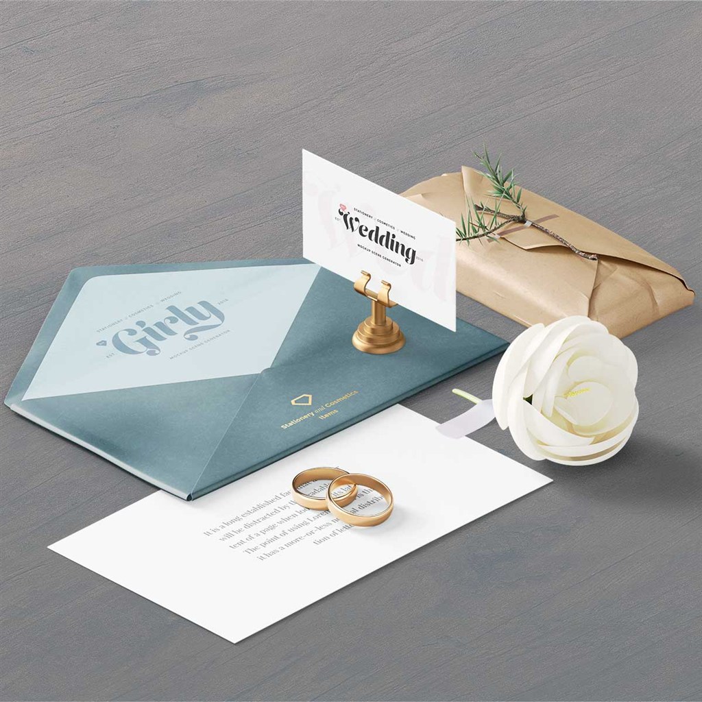 时尚化妆品vi信封信纸包装设计样机