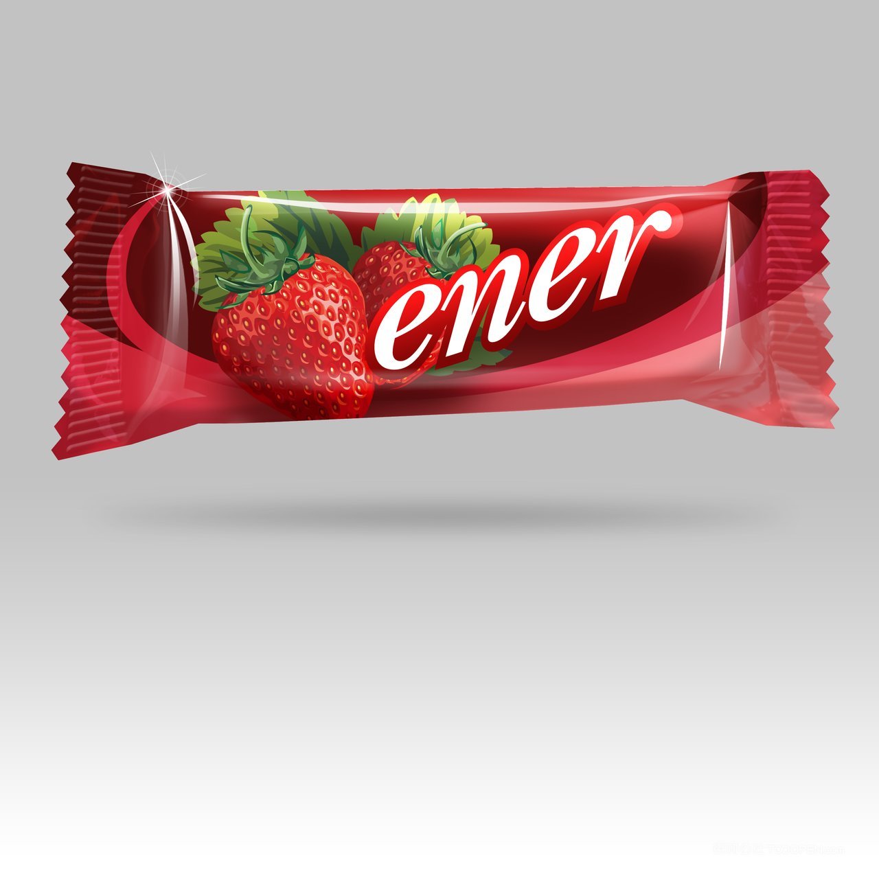 草莓食品塑料包装样机模板