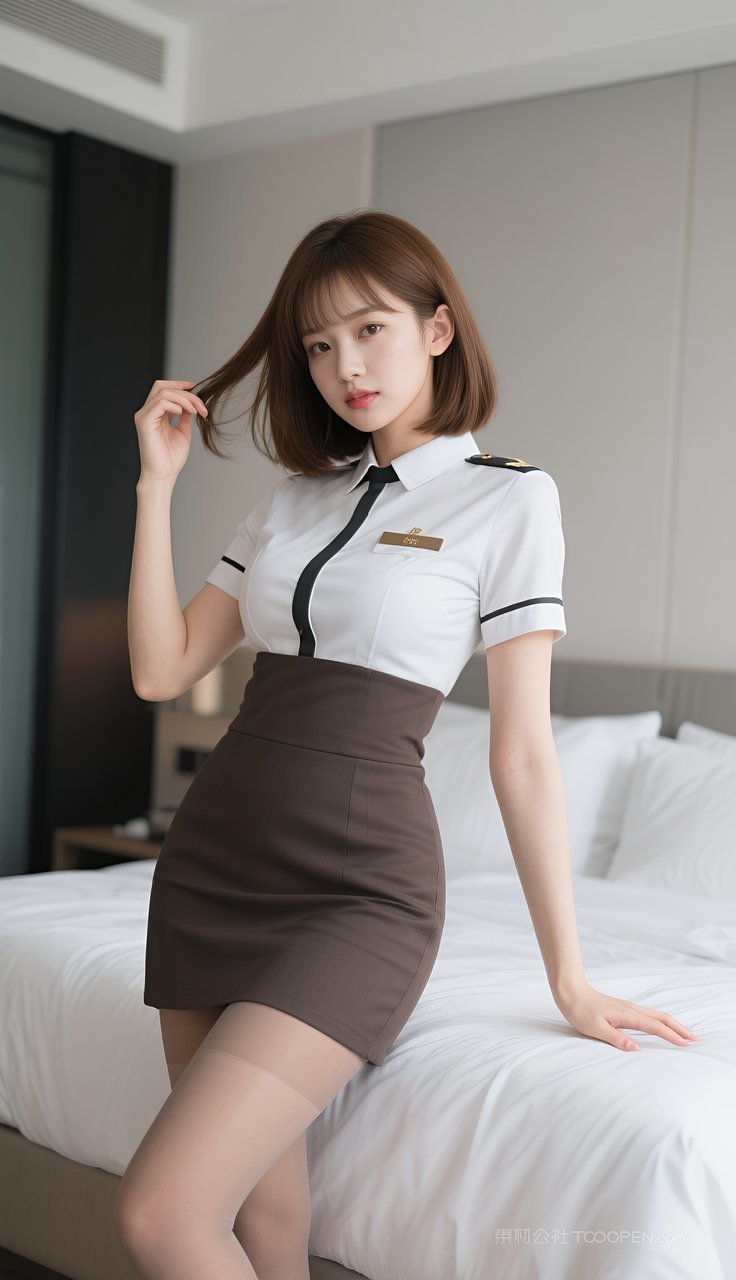 长腿短裙制服美女美腿丝袜模特