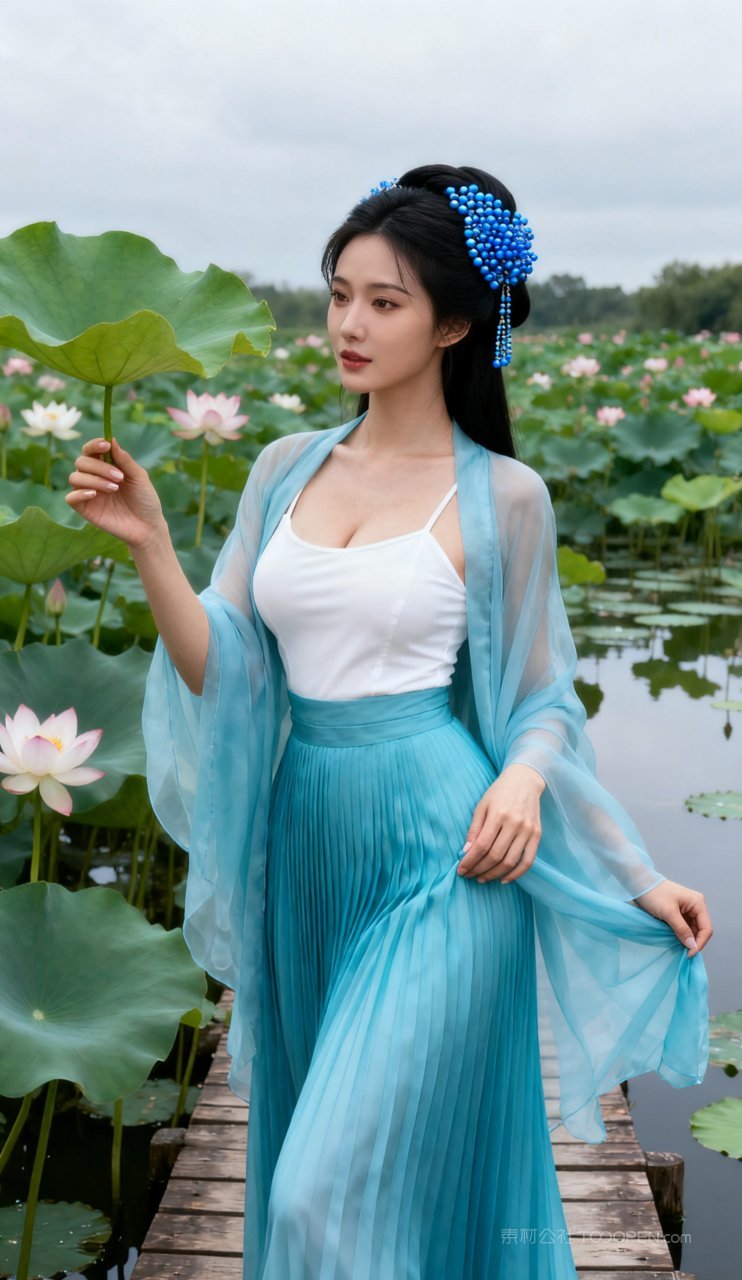 美女女性汉服性感美艳丰腴古风