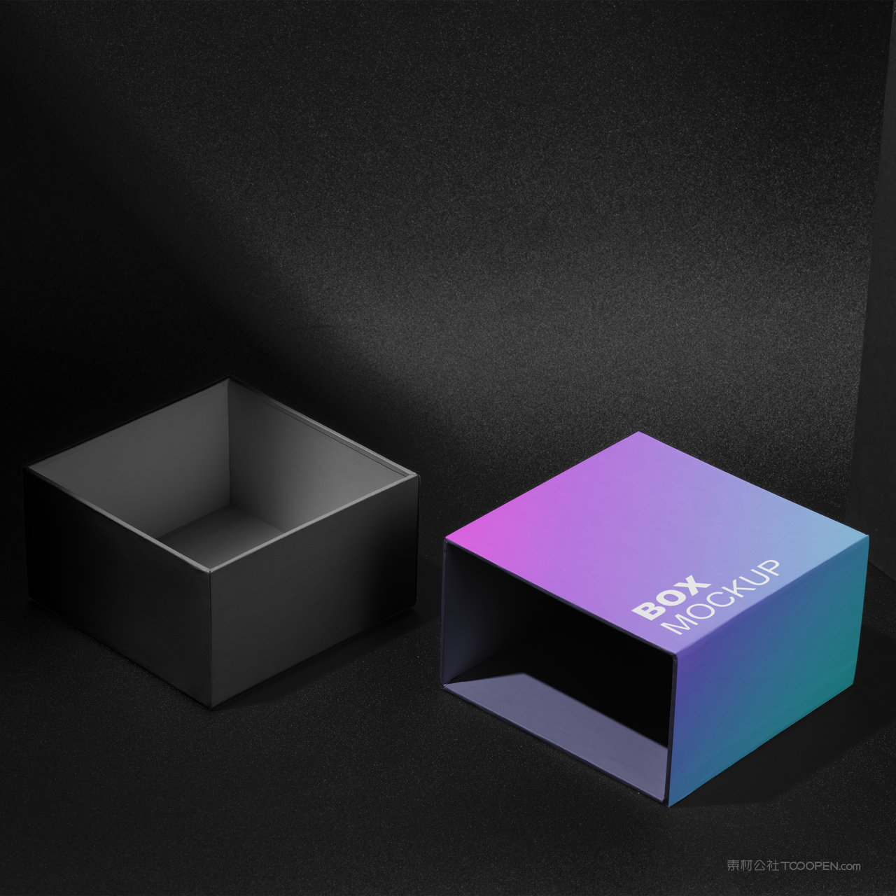 彩色礼品包装盒纸盒贴图样机