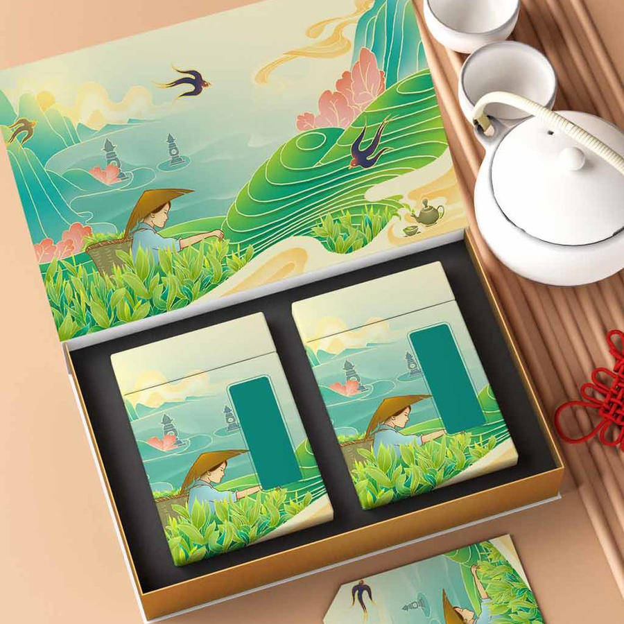 茶叶礼盒包装vi样机素材