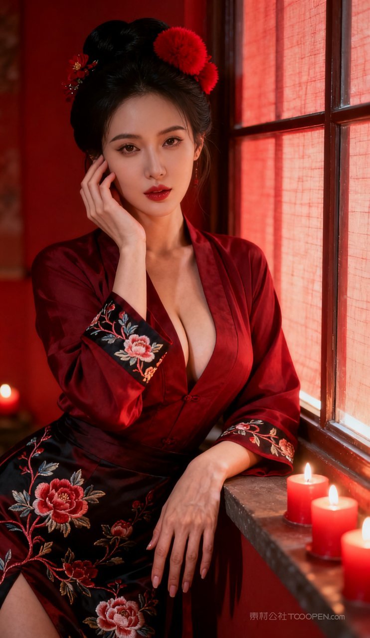 性感古风美女国风汉服妩媚少女美艳大胸