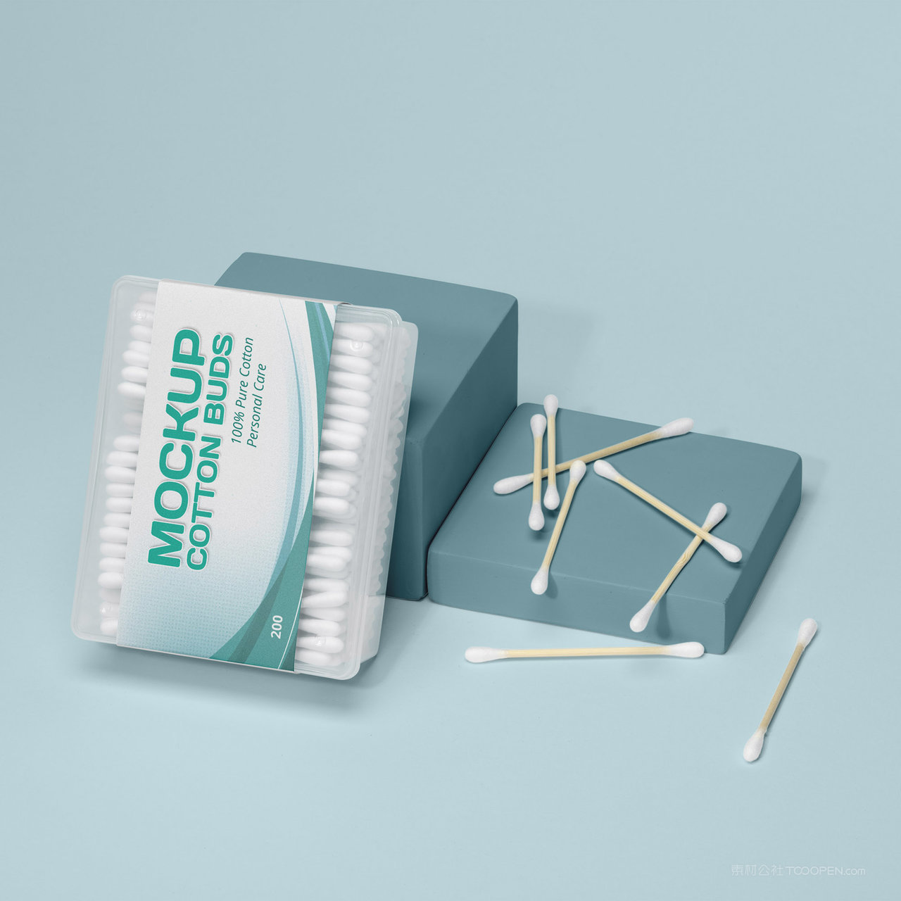 透明包装盒包装样机棉签包装贴图样机