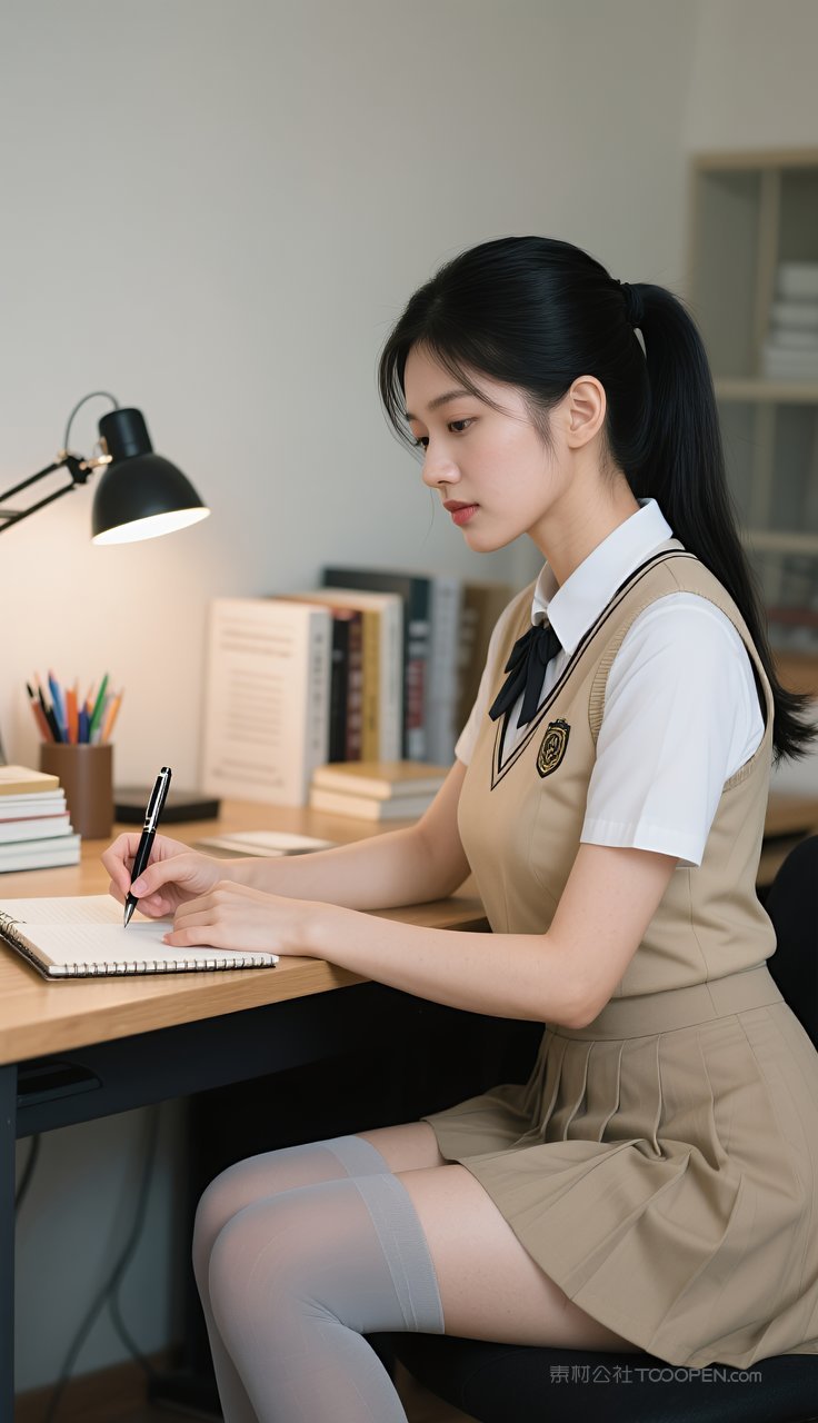 模特少女美女短裙丝袜长腿制服美腿写真