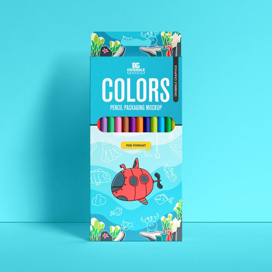彩色铅笔包装盒样机
