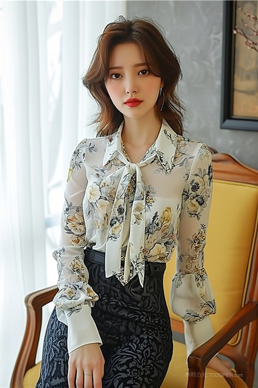 气质少女性感摄影高清服装可爱女性青年清纯长发微笑