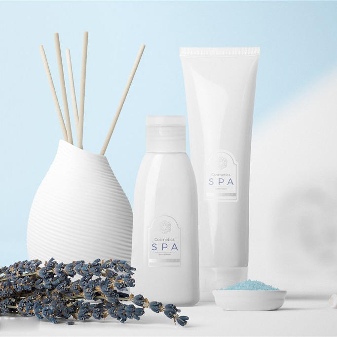 3化妆品瓶子盒子玻璃瓶包装贴图样机设计模板效果VI素材PSD分层