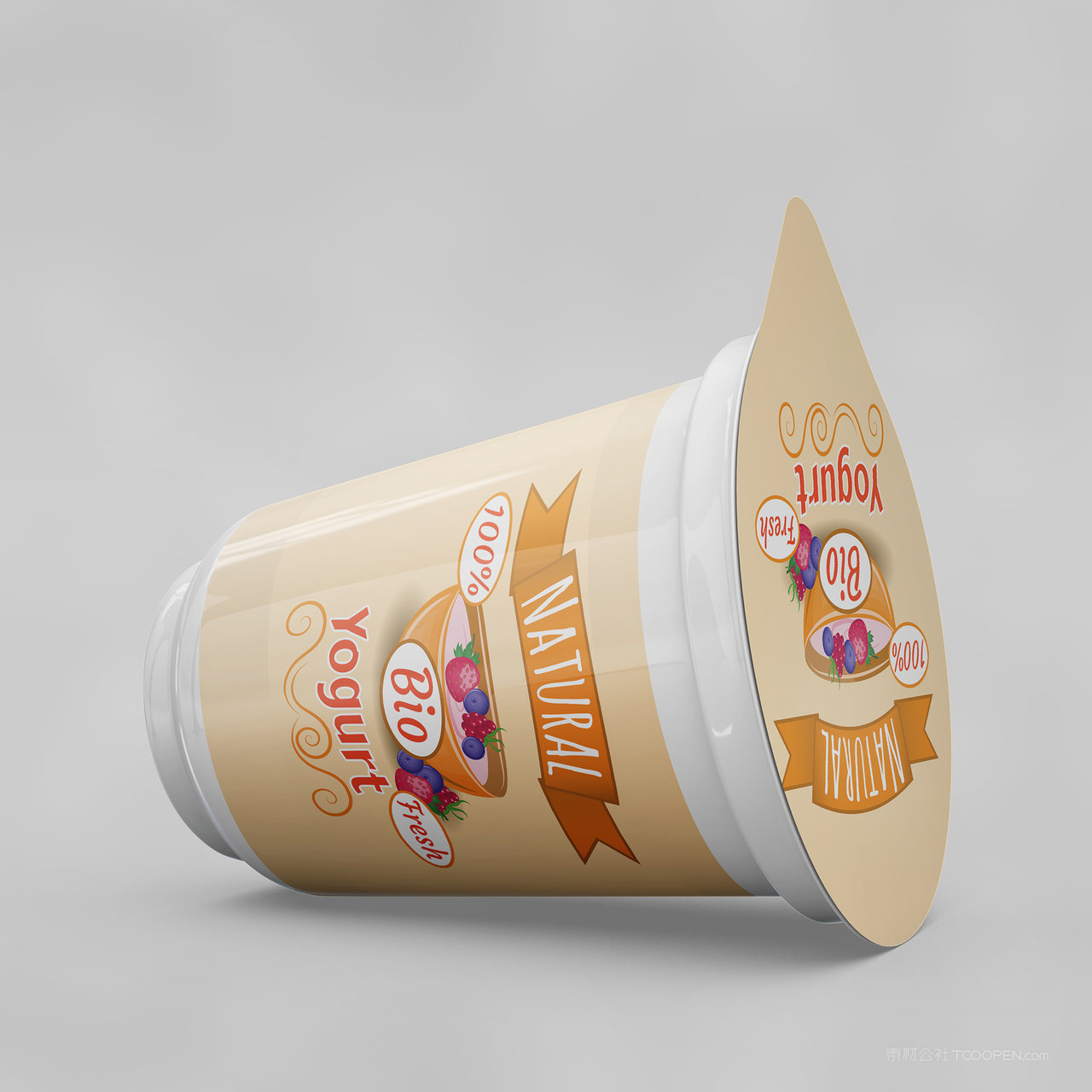 密封包装酸奶包装食品包装贴图样机