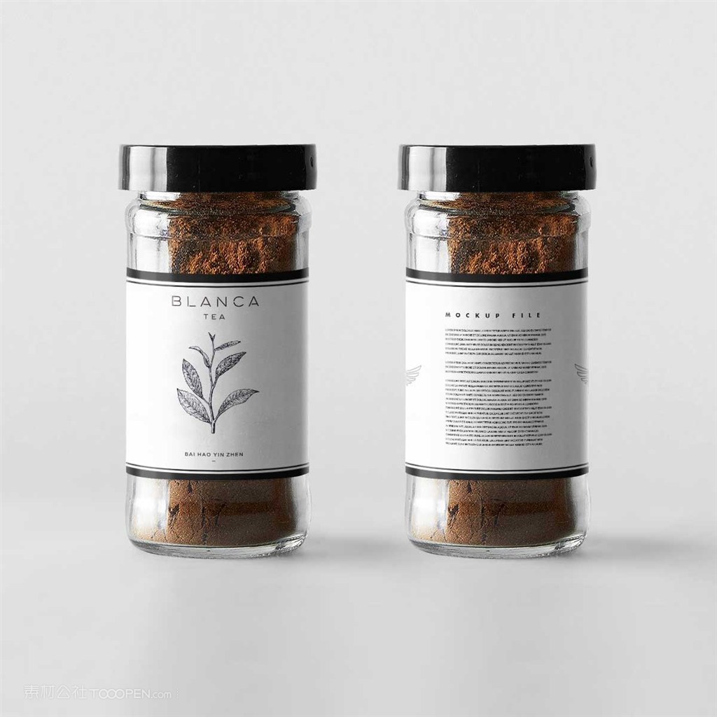 茶叶玻璃瓶包装设计样机