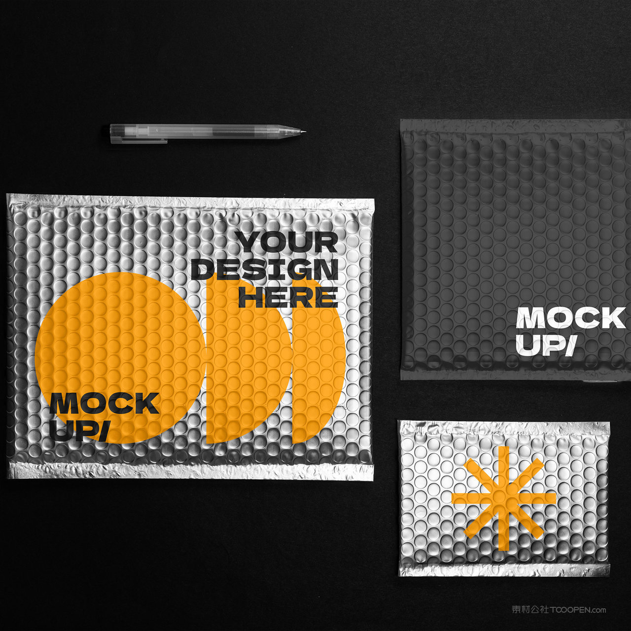 快递防震包装气泡包装袋贴图样机