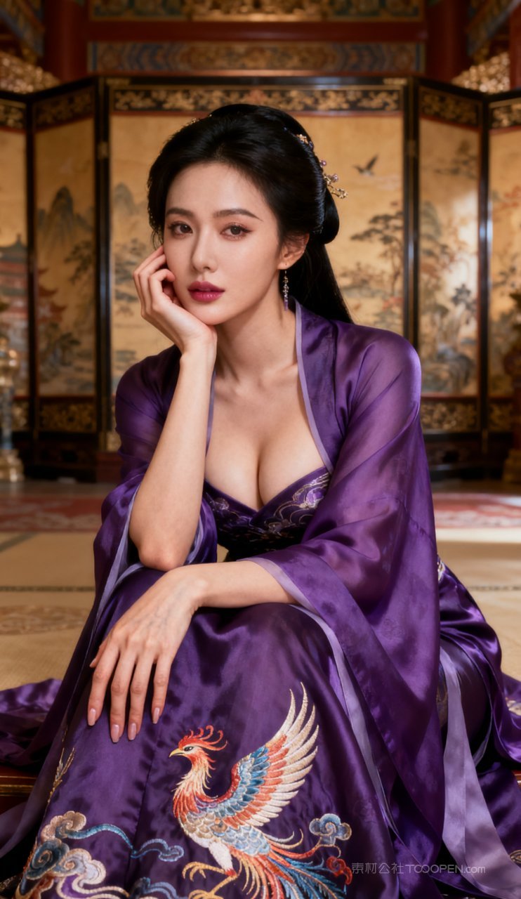 美艳美女性感古风摄影丰腴汉服女性