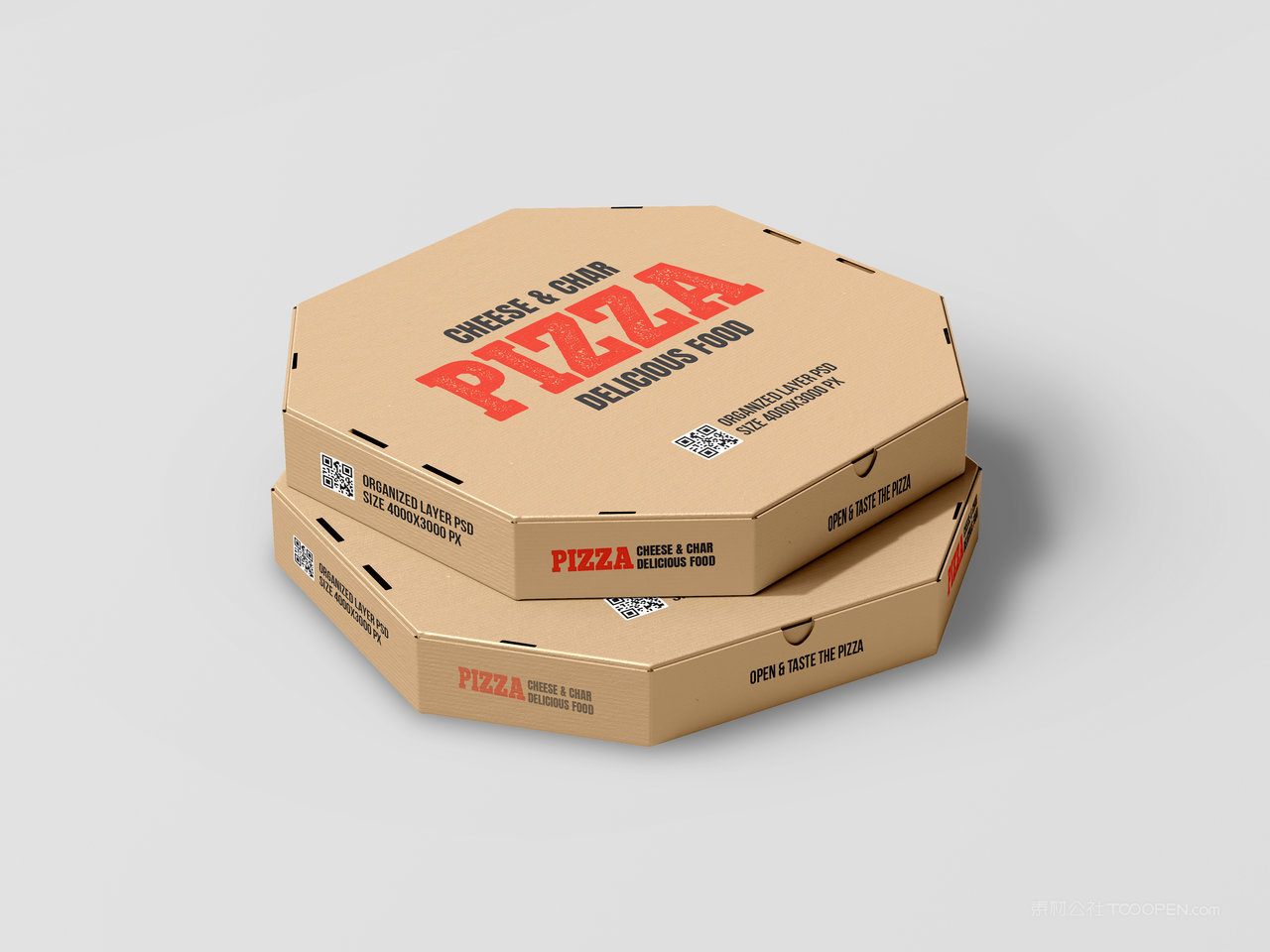 纸板披萨盒包装样机