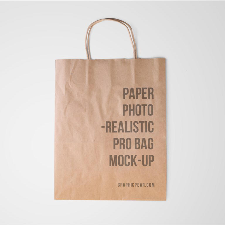 牛皮纸纸袋手提袋样机智能模板