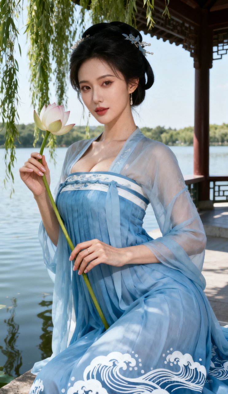 少女美艳妩媚性感汉服大胸美女古风