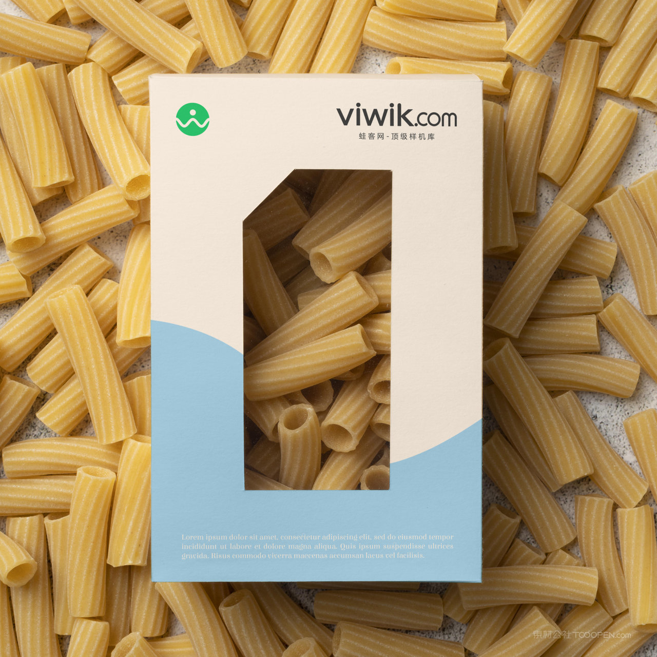 开窗食品包装盒纸盒意面包装贴图样机