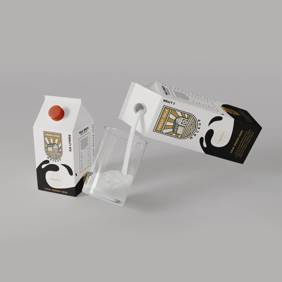 盖牛奶包装盒样机