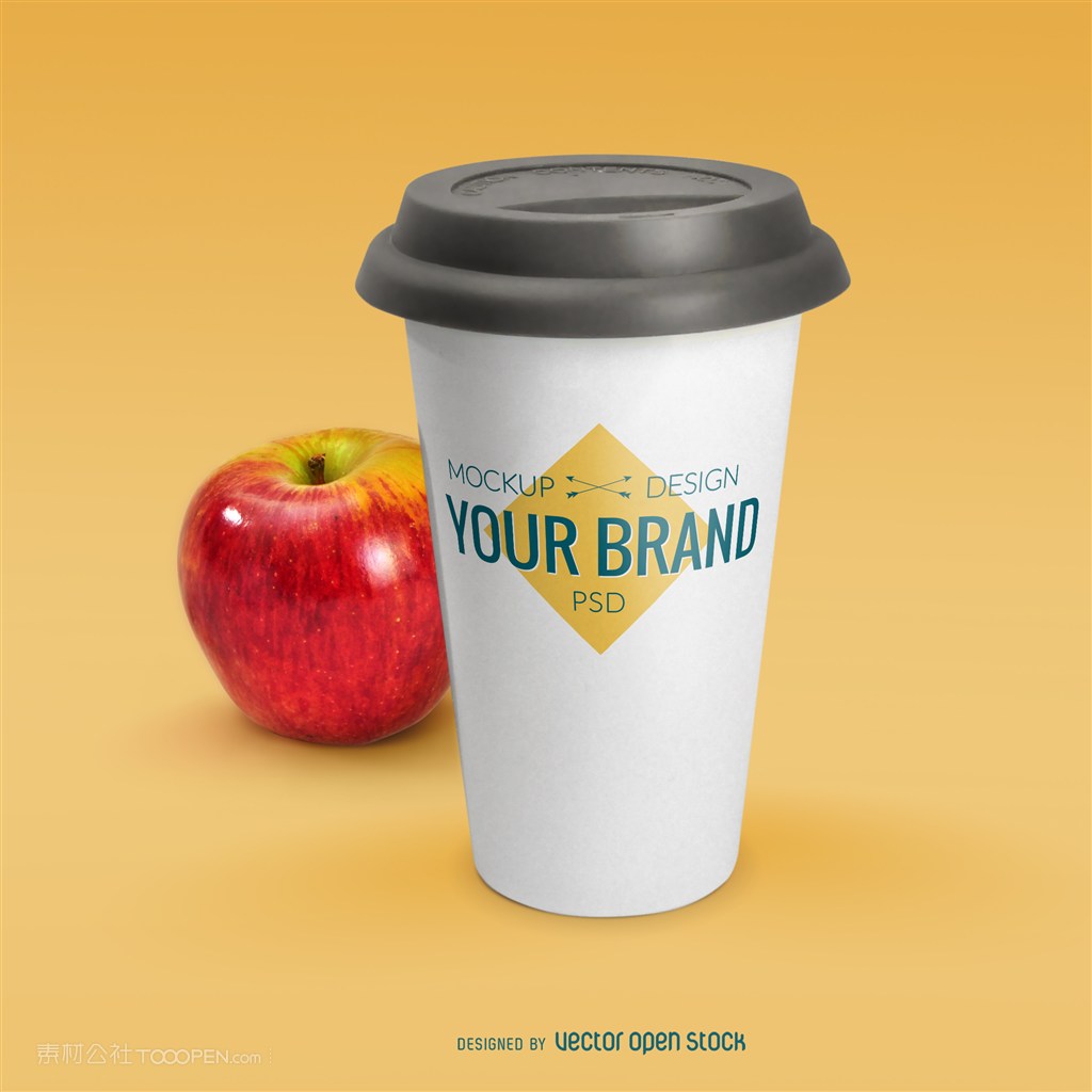 一次性纸杯外带杯带盖杯样机