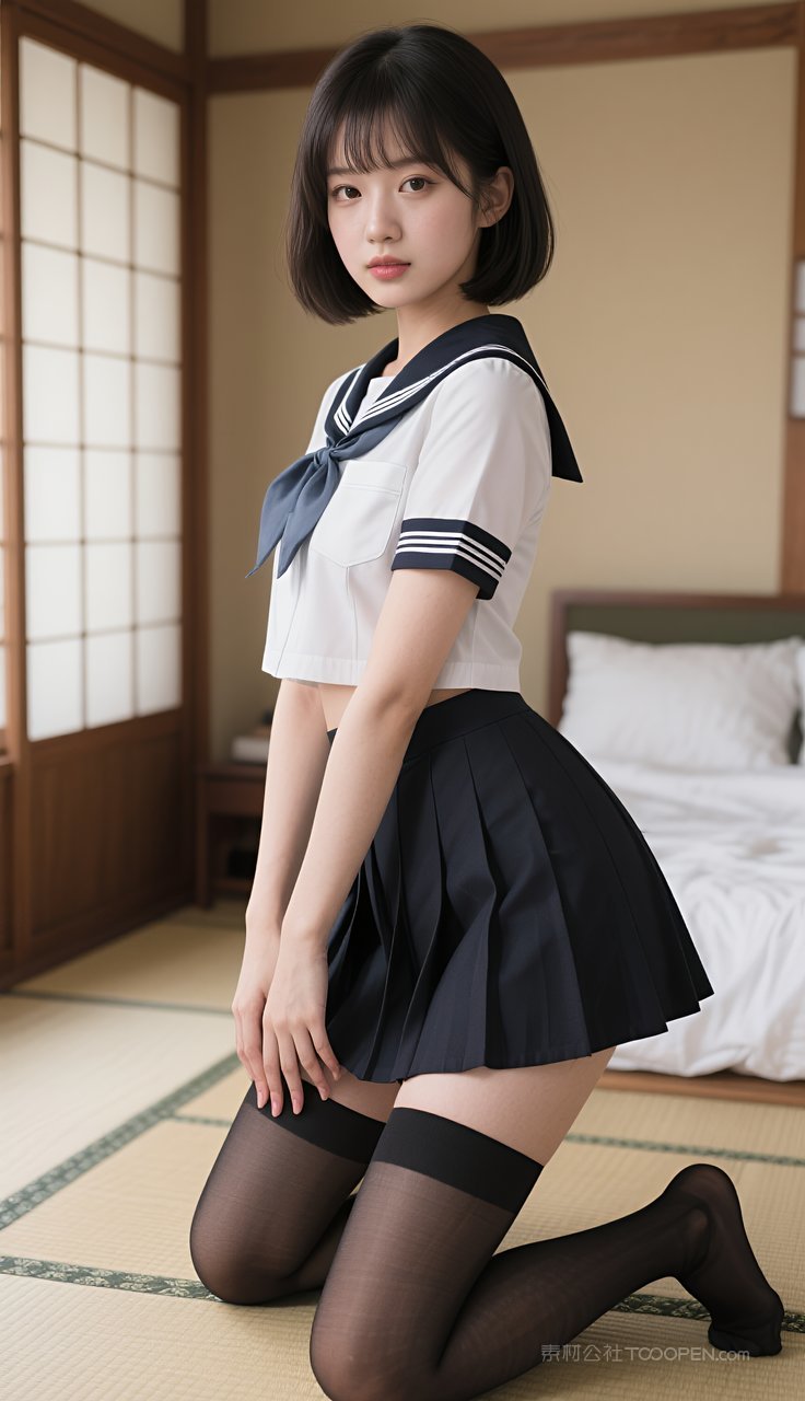 模特长腿短裙制服丝袜美女