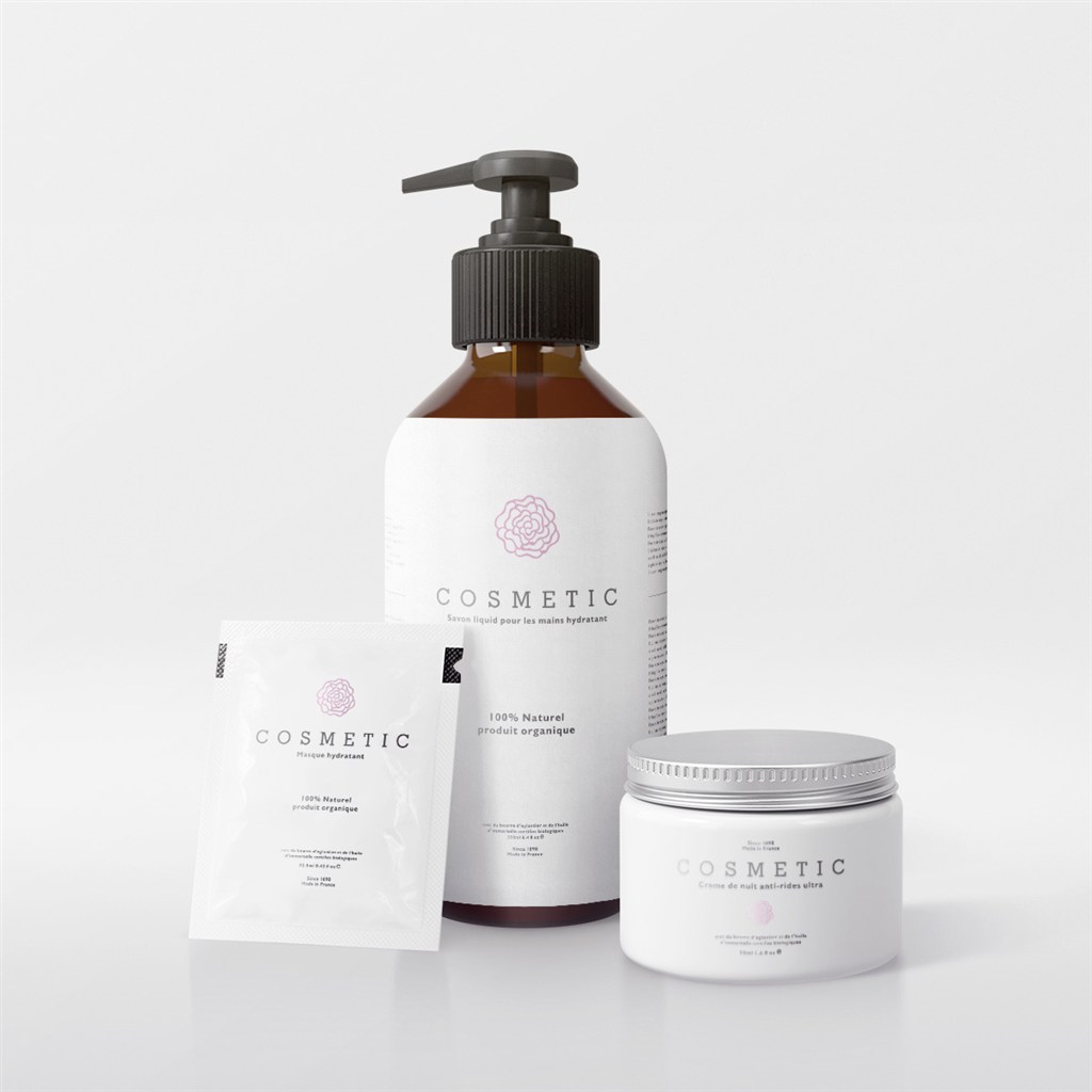 化妆品护肤品精华玻璃瓶包装样机