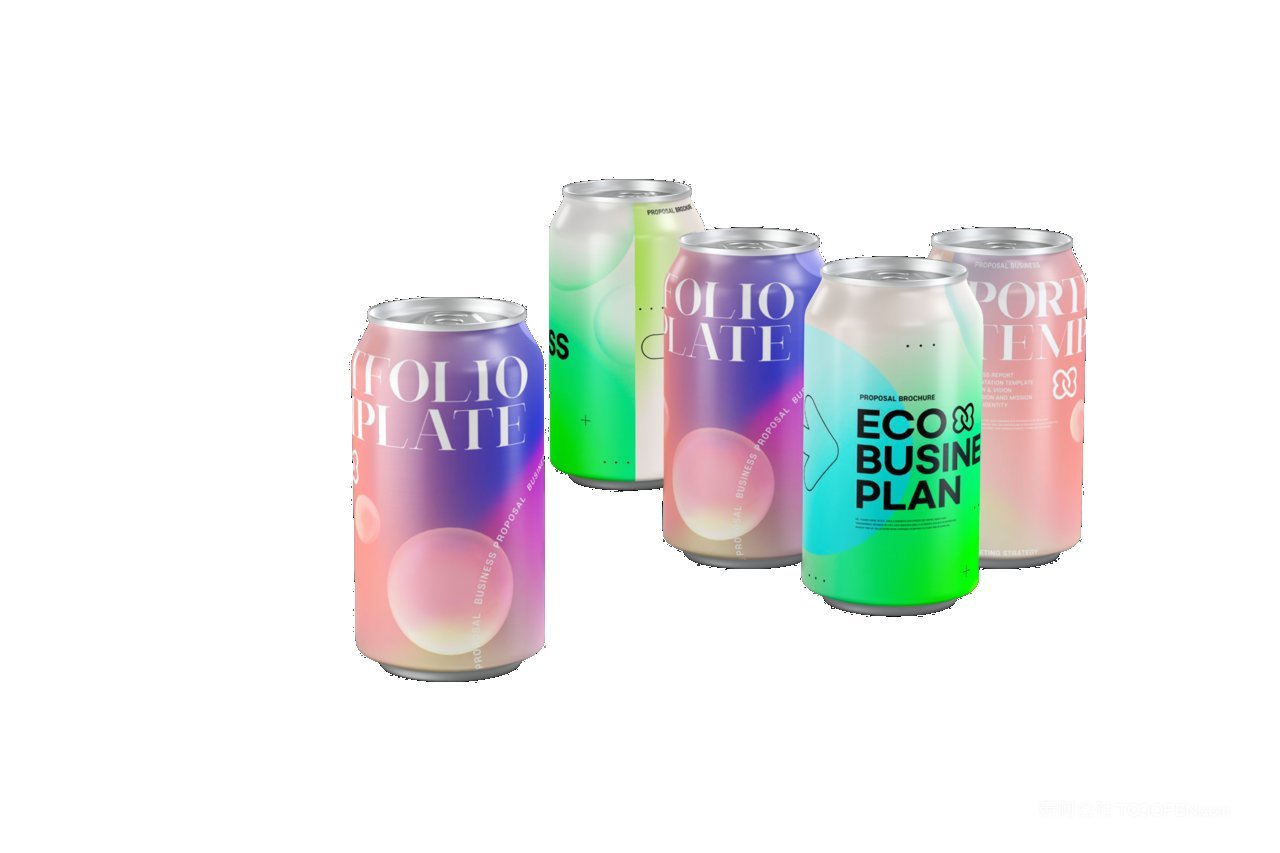 酒水饮料易拉罐样机psd模板