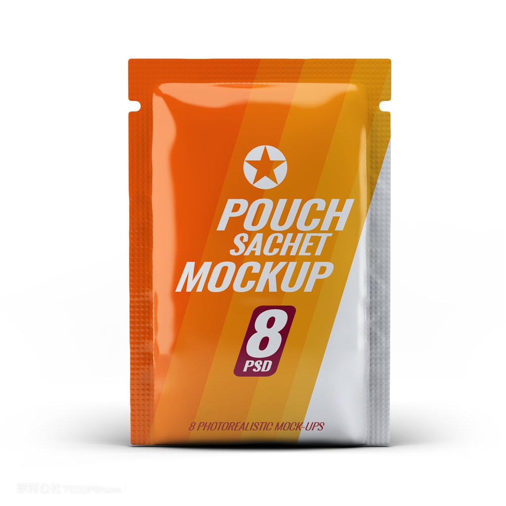 食品包装袋膨化贴图样机设计模板风格效果VI素材PSD分层