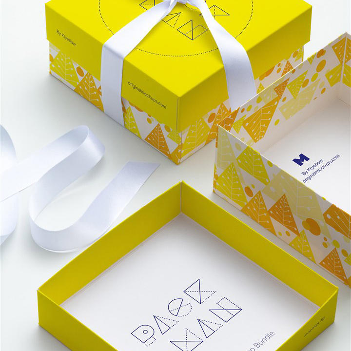 带绳的礼品盒样机