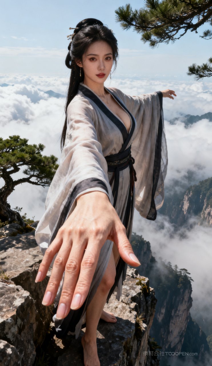 性感妩媚古风美艳国风美女大胸少女汉服